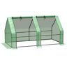 Outsunny 6' x 3' x 3' Portable Mini Greenhouse, Small Greenhouse with Large Zipper Doors and Water/UV PE Cover, Green