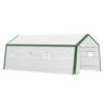 Outsunny 20' L x 10' W x 8' H Heavy-duty Greenhouse Walk-in Hot House with Windows and Roll Up Door, PE Cover, Steel Frame, White