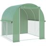 Outsunny 6' x 6' x 6' Tunnel Greenhouse, Outdoor Walk-In Hot House with Roll-up Plastic Cover and Zippered Door, Steel Frame, Green