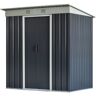 Outsunny 6' x 4' Backyard Garden Tool Storage Shed with Dual Locking Doors, 2 Air Vents & Steel Frame for Garden Lawn Backyard, Black