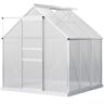 Outsunny 6x6 Polycarbonate Greenhouse Silver with Adjustable Vent Rain Gutter for Winter   Aosom.com