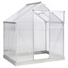 Outsunny 6' x 4' Portable Walk-in Greenhouse, Outdoor Winter Green House Canopy w/ Sliding Door & Adjustable Window, Silver