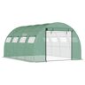 Outsunny 13' x 10' x 6.5' Walk-in Tunnel Greenhouse with 2 Zippered Mesh Doors & 10 Mesh Windows, Upgraded with Galvanized