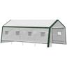 Outsunny 20' x 10' x 8' Outdoor Walk-in Greenhouse, Hot House with Mesh Windows, Bottom Vent, Zippered Door, PE Cover, White