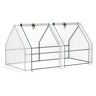 Outsunny Portable Mini Greenhouse Small Green House 6 x 3 x 3 with Large Zipper Doors Water UV PE Cover White   Aosom.com