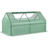 Outsunny 6' x 3' Raised Garden Bed with Mini Greenhouse Cover, Outdoor Planter Box with 2 Roll-Up Windows for Growing Flowers, Vegetables, Silver