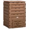 Outsunny Outdoor Compost Bin, 120 Gallon (450L), with 80 Vents and 2 Sliding Doors, Snap-On Lid, Fast Creation of Fertile Soil, Brown   Aosom.com