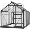 Outsunny 6' x 10' x 7' Polycarbonate Greenhouse, Heavy Duty Outdoor Aluminum Greenhouse Kit with Vent and Door for Backyard Garden, Gray