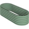 Outsunny Galvanized Raised Garden Bed Green 4.9x2ft with Safety Edging Metal Planter Box for Outdoor Plants   Aosom.com