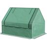 Outsunny Outdoor Metal Raised Garden Bed with Small Greenhouse Planter Box with Cover Green Silver   Aosom.com