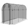 Outsunny Galvanized Steel Crop Cage, Plant Protection Tent with Zippered Door, 4' x 12', Black