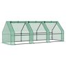 Outsunny 9'L x 3'W x 3'H Portable Greenhouse, Large Zipper Doors, Green - UV Resistant PE Cover, Mini Outdoor Plant House   Aosom.com