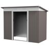 Outsunny 8' x 4' Metal Garden Shed, Backyard Tool Storage Shed with Dual Locking Doors, 2 Air Vents and Steel Frame, Silver