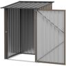 Outsunny Lean-to Garden Storage Shed 3.3x3.4 ft Galvanized Steel with Lockable Door Brown   Aosom.com