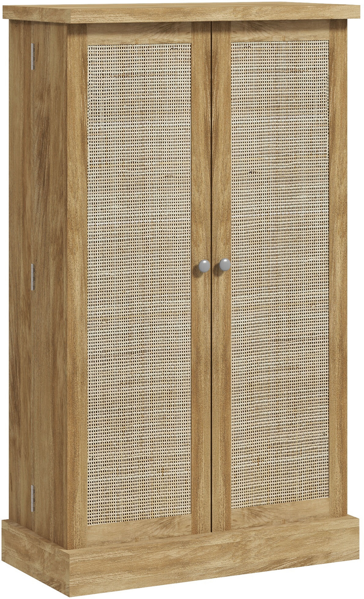 HOMCOM Rattan Kitchen Storage Cabinet 41" Food Pantry 5-Tier Shelf 12 Spice Racks Natural   Aosom.com