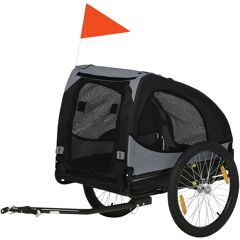 Aosom Medium Dog Bike Trailer with Hitch Coupler Quick Release Wheels Reflectors Safety Flag in Sleek Black   Aosom.com