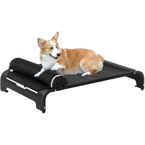 PawHut Elevated Dog Bed w/ Removable Pillow, Raised Pet Bed w/ Steel Frame & Breathable Mesh Fabric for Small and Medium Sized Dogs, Black