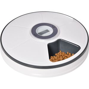 PawHut Automatic Pet Feeder 6 Meal Trays Digital LED Display for Cats Small Dogs Battery-Powered   Aosom.com