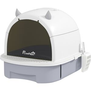 PawHut Covered Cat Litter Box with Lid, Scoop, Deodorizing Bags for Odor Control, Privacy, Easy to Clean, Gray PawHut Covered Cat Litter Box with Lid, Scoop, Deodorizing Bags for Odor Control, Privacy, Easy to Clean, Gray