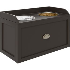 PawHut Large Elevated Dog Bowls with Storage Drawer Containing 21L Capacity Raised Dog Feeding Station with 2 Stainless Steel Bowls Brown Aosom.com PawHut Large Elevated Dog Bowls with Storage Drawer Containing 21L Capacity Raised Dog Feeding Station with 2 Stainless Steel Bowls Brown Aosom.com