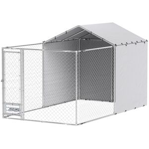 PawHut Galvanized Chain Link Large Outdoor Dog Kennel with Waterproof & UV-Resistant Cover, for M&L Dogs, 13.1' x 7.5' x 7.5' PawHut Galvanized Chain Link Large Outdoor Dog Kennel with Waterproof & UV-Resistant Cover, for M&L Dogs, 13.1' x 7.5' x 7.5'