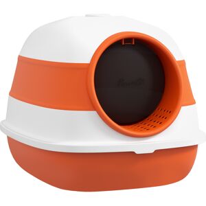 PawHut Cat Litter Box with Lid, Covered Litter Box w/High Sides, Two-Way Entrance Kitty Litter Box, Foldable, Easy Clean, White and Orange Aosom.com PawHut Cat Litter Box with Lid, Covered Litter Box w/High Sides, Two-Way Entrance Kitty Litter Box, Foldable, Easy Clean, White and Orange Aosom.com