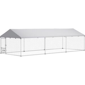 PawHut Outdoor Dog Kennel with Adjustable & Rotatable Bowl Rack, Waterproof Cover, Secure Lock, 19.7' x 7.5' x 5.2' PawHut Outdoor Dog Kennel with Adjustable & Rotatable Bowl Rack, Waterproof Cover, Secure Lock, 19.7' x 7.5' x 5.2'