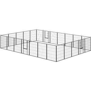 PawHut Dog Playpen for Indoor Outdoor, 24 Panels 39" H Puppy Playpen with Lockable Door, DIY Shape Pet Exercise Fence, Black PawHut Dog Playpen for Indoor Outdoor, 24 Panels 39" H Puppy Playpen with Lockable Door, DIY Shape Pet Exercise Fence, Black