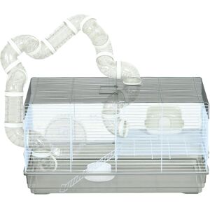 PawHut 23'' Hamster Habitat with Tubes, Small Hamster Cage with Wheels, Includes Feeder, Bottle and Dish, Gray Aosom.com PawHut 23'' Hamster Habitat with Tubes, Small Hamster Cage with Wheels, Includes Feeder, Bottle and Dish, Gray Aosom.com