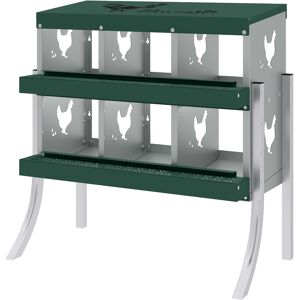 PawHut Chicken Nesting Boxes, 6 Compartment Steel Nesting Boxes for Chickens, Wall Mount Egg Laying Boxes with Vented Holes PawHut Chicken Nesting Boxes, 6 Compartment Steel Nesting Boxes for Chickens, Wall Mount Egg Laying Boxes with Vented Holes