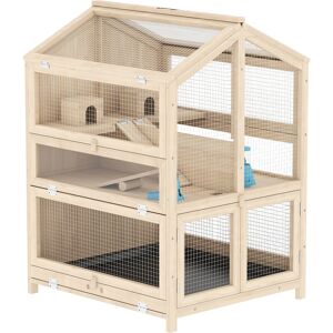 PawHut Wooden Hamster Cage, Large 3 Tier Hamster Cage w/ Pull-Out Tray, Openable Top, Hut, Seesaws, 26.8"L x 24.2"W x 35.4"H PawHut Wooden Hamster Cage, Large 3 Tier Hamster Cage w/ Pull-Out Tray, Openable Top, Hut, Seesaws, 26.8"L x 24.2"W x 35.4"H