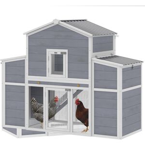 PawHut 66.5" Large Chicken Coop, Wooden Chicken House with 2 Nesting Boxes, Sliding Tray & Ramp, for Backyard Farm PawHut 66.5" Large Chicken Coop, Wooden Chicken House with 2 Nesting Boxes, Sliding Tray & Ramp, for Backyard Farm