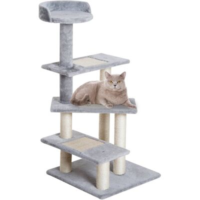 PawHut 40" Modern Cat Tree, 5 Level Revolving Steps Kitten Scratcher Stairs Climbing Tower, Activity Center Rest Post Plush Perch Pet Furniture, Gray PawHut 40" Modern Cat Tree, 5 Level Revolving Steps Kitten Scratcher Stairs Climbing Tower, Activity Center Rest Post Plush Perch Pet Furniture, Gray