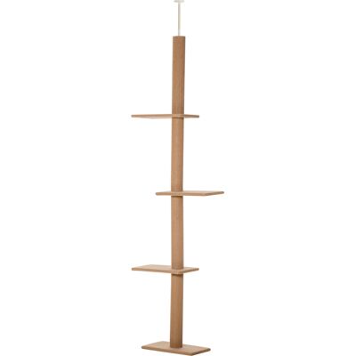 PawHut Floor-to-Ceiling Cat Tree Cat Climbing Tower w/ Sisal-Covered Scratching Posts, Cat Tree Activity Center for Kittens Cat Tower Furniture, Brown PawHut Floor-to-Ceiling Cat Tree Cat Climbing Tower w/ Sisal-Covered Scratching Posts, Cat Tree Activity Center for Kittens Cat Tower Furniture, Brown