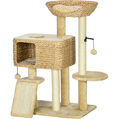 PawHut Cat Tree Tower for Indoor Cats with Scratching Posts Condo Beige Aosom.com PawHut Cat Tree Tower for Indoor Cats with Scratching Posts Condo Beige Aosom.com