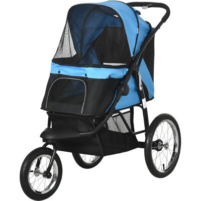 PawHut Pet Stroller for Small Medium Dogs 3 Wheels Blue Adjustable Canopy Safety Tether Storage Aosom.com PawHut Pet Stroller for Small Medium Dogs 3 Wheels Blue Adjustable Canopy Safety Tether Storage Aosom.com