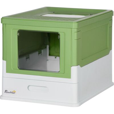 PawHut Fully Enclosed Cat Litter Box with Front Entry, Top Exit, Yellowish Green PawHut Fully Enclosed Cat Litter Box with Front Entry, Top Exit, Yellowish Green