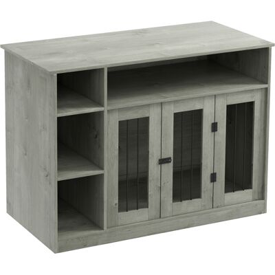 PawHut Elegant Dog Crate Furniture with Storage Gray Lockable Door Pet Cage for Medium Large Dogs 47 x 23.5 x 35 Aosom.com PawHut Elegant Dog Crate Furniture with Storage Gray Lockable Door Pet Cage for Medium Large Dogs 47 x 23.5 x 35 Aosom.com