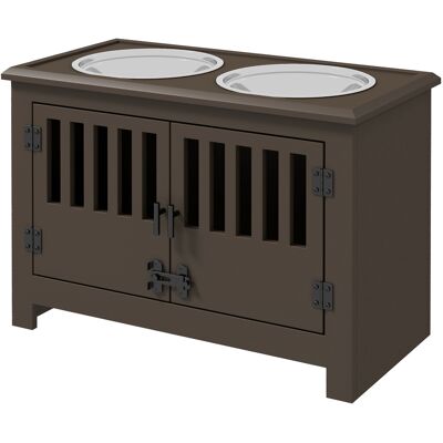 PawHut Dog Food Storage Cabinet with Bowls & Dog Feeding Station, Espresso PawHut Dog Food Storage Cabinet with Bowls & Dog Feeding Station, Espresso