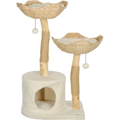 PawHut 37 Inch Modern Cat Tree w/ Wooden Scratching Posts, Condo, Beds, Cushions, Toy Balls, Anti-tip Kit Aosom.com PawHut 37 Inch Modern Cat Tree w/ Wooden Scratching Posts, Condo, Beds, Cushions, Toy Balls, Anti-tip Kit Aosom.com