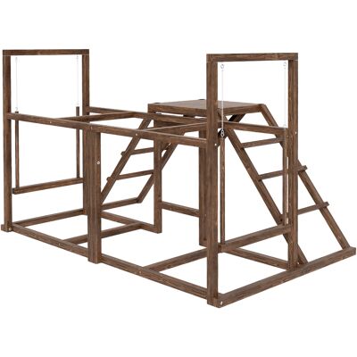 PawHut Chicken Perch with 2 Swings & Roosting Bars, 4–6 Hens, Wooden PawHut Chicken Perch with 2 Swings & Roosting Bars, 4–6 Hens, Wooden