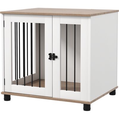 PawHut Dog Crate Furniture, Side Table Indoor Dog Kennel, End Table with Lockable Door for Small and Medium Dogs, Dog Cage, Walnut Brown PawHut Dog Crate Furniture, Side Table Indoor Dog Kennel, End Table with Lockable Door for Small and Medium Dogs, Dog Cage, Walnut Brown