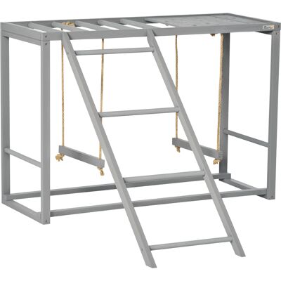PawHut Wooden Chicken Swing Set Gray Activity Center for 3-4 Chickens with Multiple Roosting Perches for Resting Play Aosom.com PawHut Wooden Chicken Swing Set Gray Activity Center for 3-4 Chickens with Multiple Roosting Perches for Resting Play Aosom.com