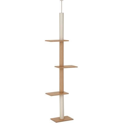 PawHut Natural Floor-to-Ceiling Cat Tree, Sisal-Covered Scratching Posts, Light Brown Aosom.com PawHut Natural Floor-to-Ceiling Cat Tree, Sisal-Covered Scratching Posts, Light Brown Aosom.com