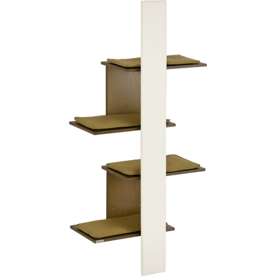 PawHut Wall-Mounted Cat Tree, 4-Layer Cat Wall Shelves Furniture with Scratching Board, Kitten Activity Center with Cushions, Natural PawHut Wall-Mounted Cat Tree, 4-Layer Cat Wall Shelves Furniture with Scratching Board, Kitten Activity Center with Cushions, Natural