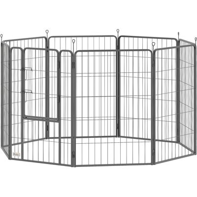 PawHut 39 Inch Exercise Pen, Heavy Duty Dog Playpen, 8 Panel Metal Pet Fence for Medium and Large Dogs, Black PawHut 39 Inch Exercise Pen, Heavy Duty Dog Playpen, 8 Panel Metal Pet Fence for Medium and Large Dogs, Black