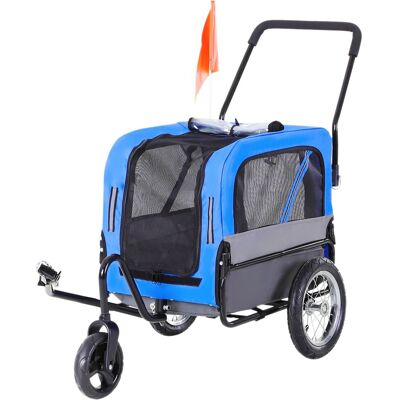 Aosom 2-In-1 Dog Bike Trailer & Pet Stroller Large Blue Cart with 360 Swivel Wheels Easy Entry & Durable Travel Carrier Aosom.com Aosom 2-In-1 Dog Bike Trailer & Pet Stroller Large Blue Cart with 360 Swivel Wheels Easy Entry & Durable Travel Carrier Aosom.com