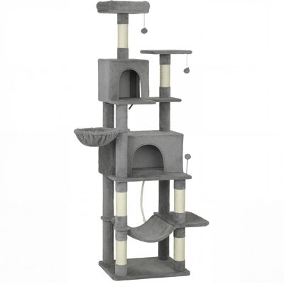 PawHut Multi-Level Cat Tower, 80" Tall Cat Tree, with 2 Condos, 2 Hammocks, 6 Sisal Scratching Posts, Dark Gray PawHut Multi-Level Cat Tower, 80" Tall Cat Tree, with 2 Condos, 2 Hammocks, 6 Sisal Scratching Posts, Dark Gray
