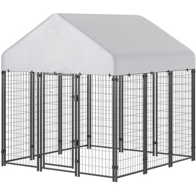 PawHut Outdoor Dog Kennel with Roof, 6' x 6' x 6' Heavy Duty Welded Wire Dog Playpen Enclosure with Escape-proof Lock PawHut Outdoor Dog Kennel with Roof, 6' x 6' x 6' Heavy Duty Welded Wire Dog Playpen Enclosure with Escape-proof Lock
