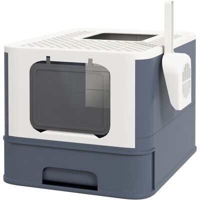 PawHut Cat Litter Box with Lid, Scoop, Front Entry, and Top Exit for Large Cats Up to 13 lbs., White Aosom.com PawHut Cat Litter Box with Lid, Scoop, Front Entry, and Top Exit for Large Cats Up to 13 lbs., White Aosom.com